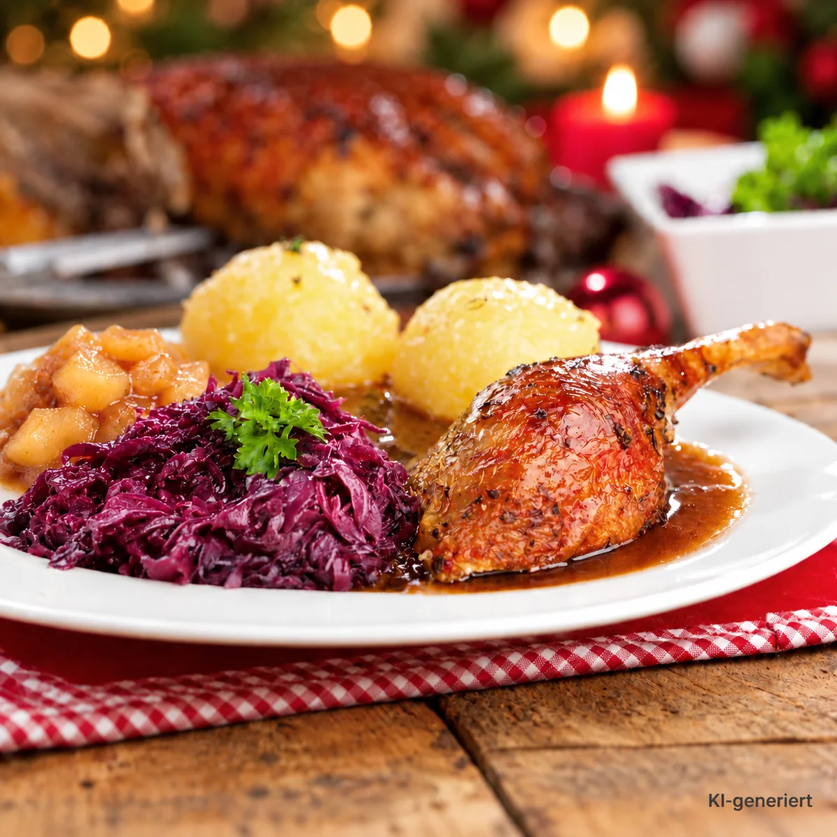 Gänsebraten mit 5 Beilagen portionsweise